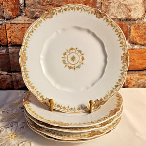 Vintage Limoges France Haviland 8” Plates (Set of 5) – Floral Gold Trim China
